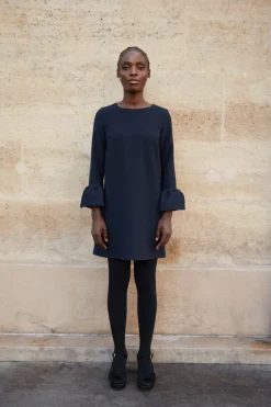 Online Maison Guillemette ROBE LEONIE MARINE - existe dans deux longueurs