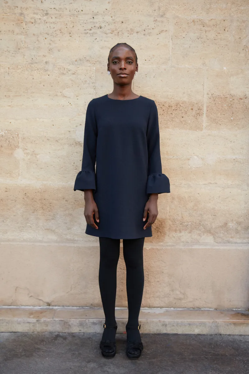 Online Maison Guillemette ROBE LEONIE MARINE - existe dans deux longueurs