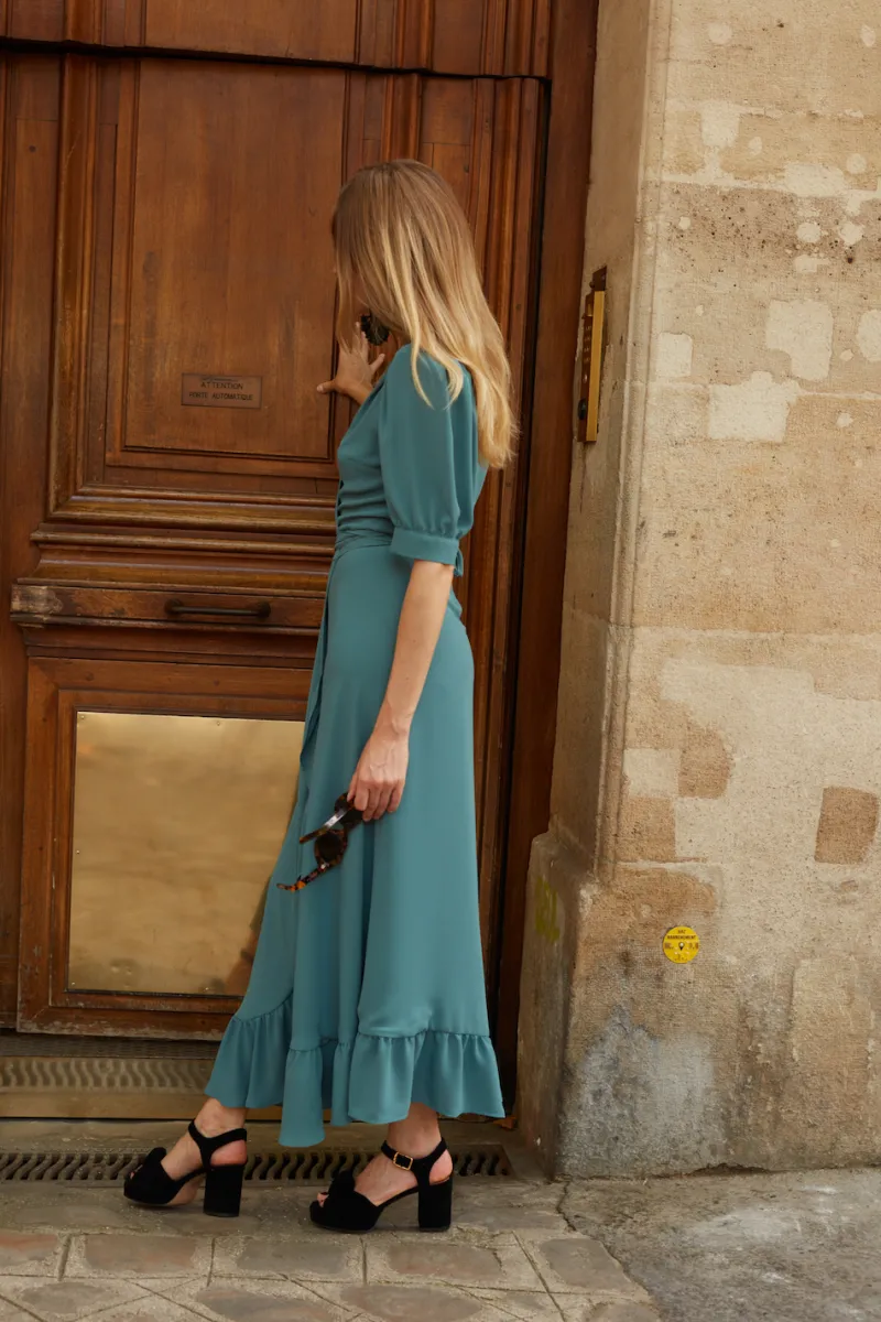 Online Maison Guillemette ROBE PILAR VERT SAUGE