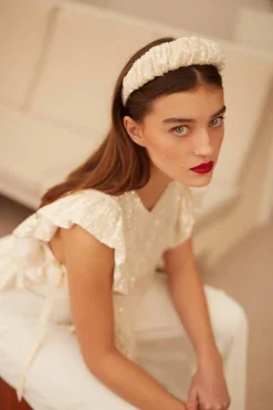 Discount Maison Guillemette SERRE TETE SWING IVOIRE - COLLECTION BLANCHE