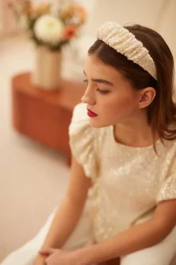 Discount Maison Guillemette SERRE TETE SWING IVOIRE - COLLECTION BLANCHE