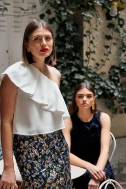 Online Maison Guillemette TOP ASYMETRIQUE IVOIRE