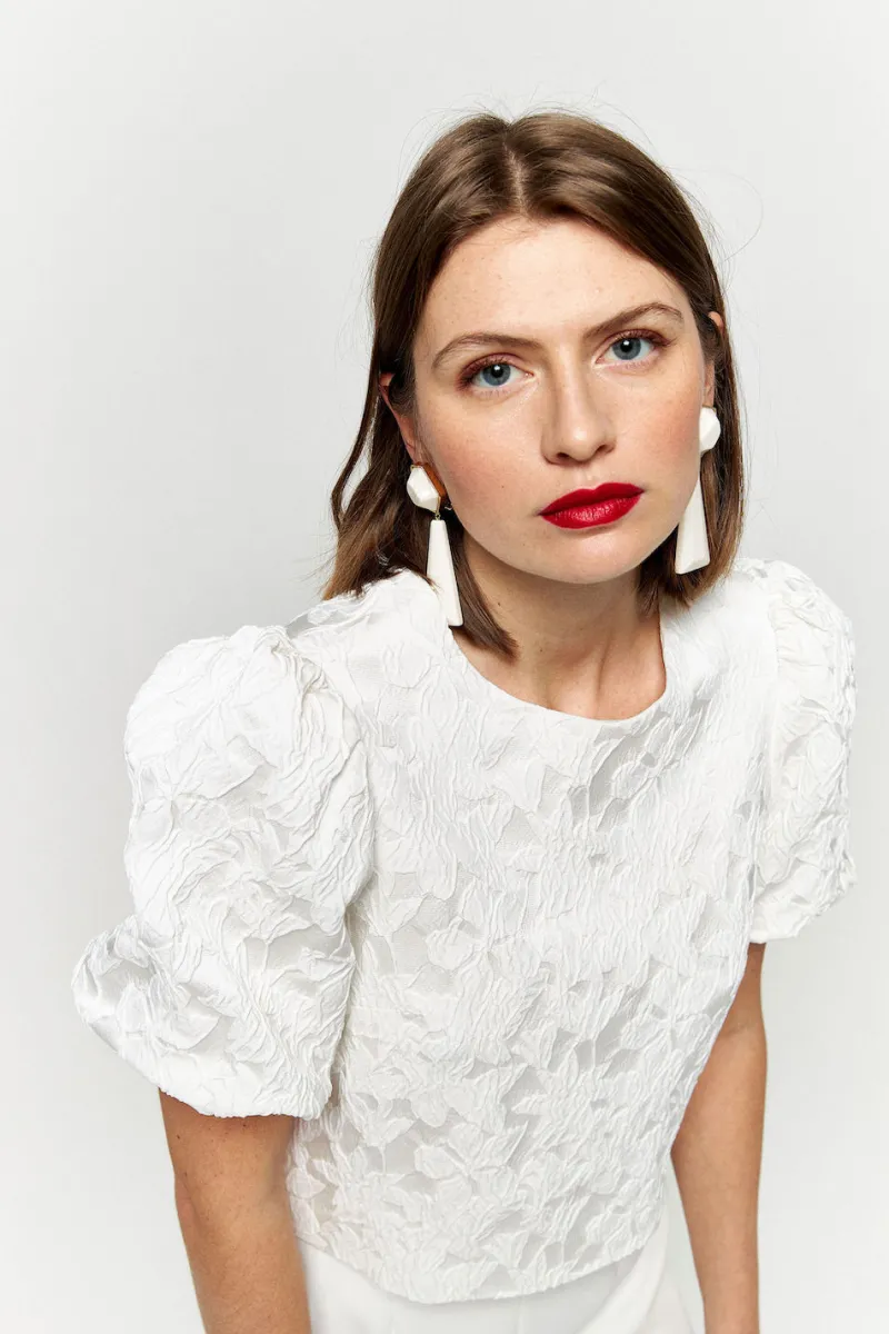 Discount Maison Guillemette TOP JANINA - COLLECTION BLANCHE